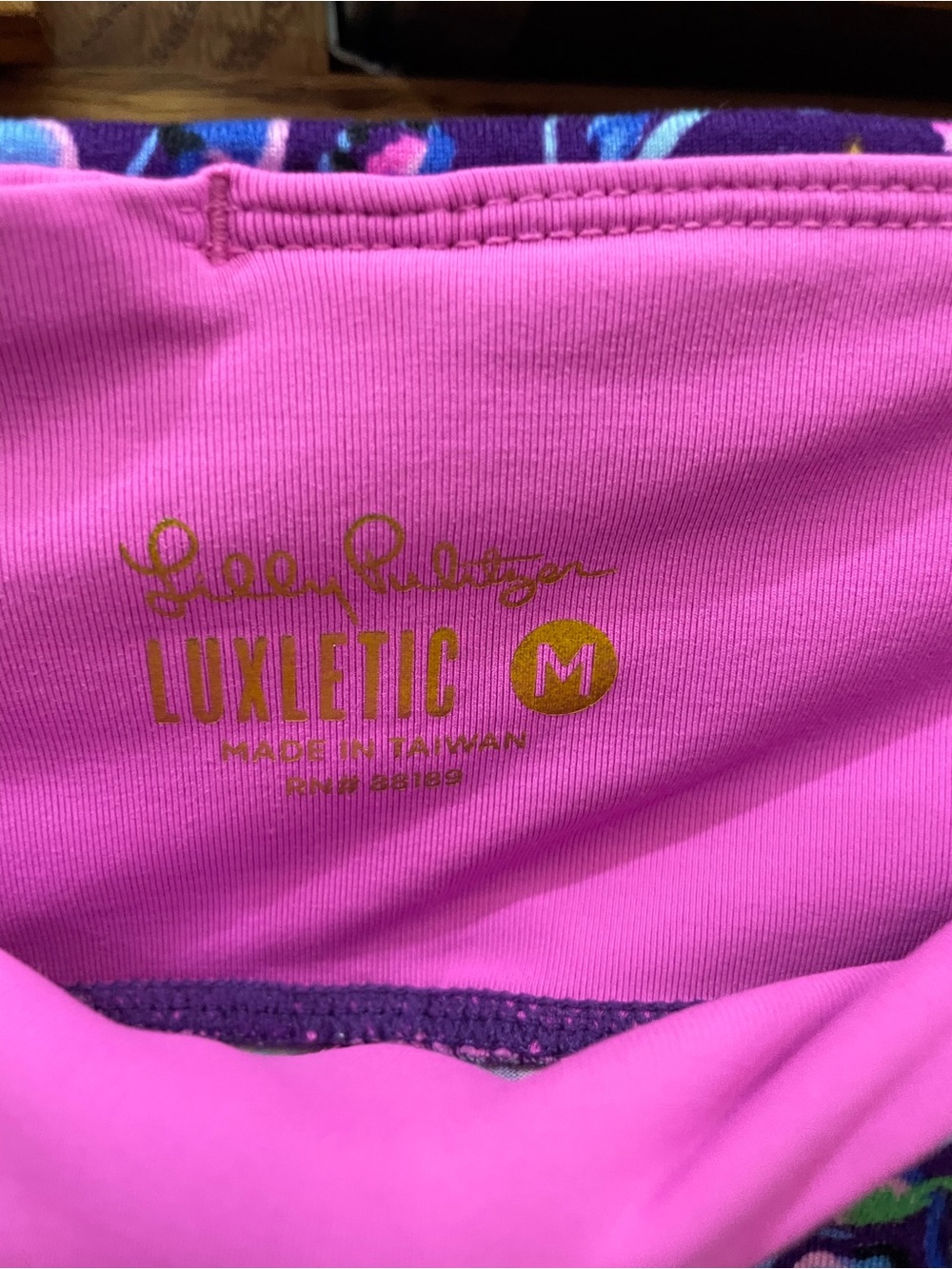 Lilly Pulitzer Luxletic M Purple Multi Floral Leggings - Picture 2 of 5
